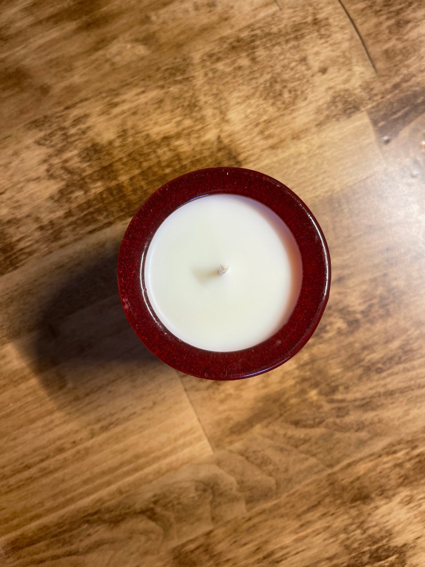 Recycled glass candle - Ruby (unscented)